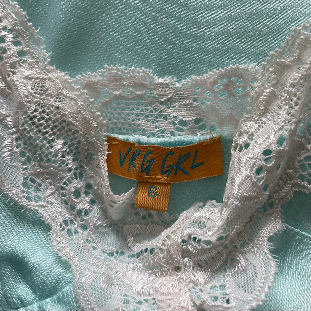 VRG GRL At The Afterparty Bias Cut Cami + Midi Skirt – Sky - Picture 9 of 12